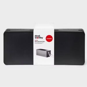 Deal Worthy Black Cable Management Box 13.5in x 5.5in x 5.5in.